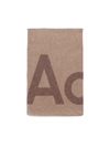 Acne Studios Logo Wool-blend Scarf In Camel Brown