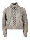BRUNELLO CUCINELLI BRUNELLO CUCINELLI SPECIAL KNIT TURTLENECK SWEATER WITH LONG SLEEVES IN FINE CASHMERE EMBELLISHED WI