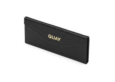 Quay Embossed Tri Fold Case In Black Texture,gold