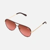 Quay High Key Mini 51mm Aviator Sunglasses In Black,black Pink Fade