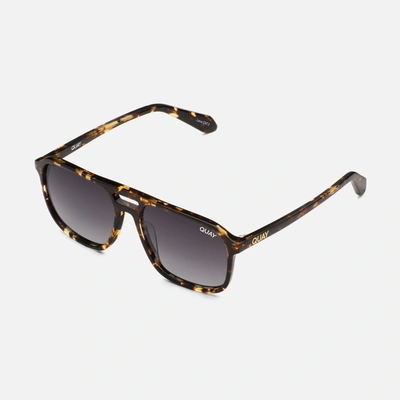 Quay On The Fly Sunglasses In Dark Tortoise,green Polarized