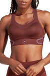 Adidas By Stella Mccartney Truepace High Support Il4178 Sports Bra Women Clo818 In Bitter Chocolate/ Lilac