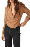 FREE PEOPLE HOLD ME CLOSE RIB WRAP FRONT TOP