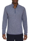 Robert Graham Cariso Heathered Quarter Zip Pullover In Navy