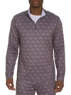 Robert Graham Men's Iron Skull Quarter-zip Sweater In Grey