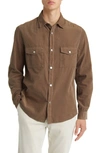 Frame Patch-pocket Cotton-corduroy Shirt In Mocha