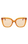 Longchamp Le Pliage 53mm Gradient Rectangular Sunglasses In Honey/ Orange
