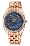 GV2 PALERMO BLUE MOTHER OF PEARL DIAL DIAMOND BRACELET WATCH, 35MM