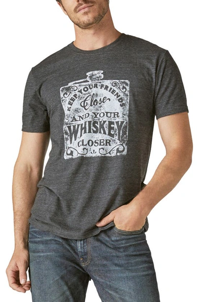 LUCKY BRAND KEEP YOUR FRIENDS CLOSE WHISKEY GRAPHIC T-SHIRT