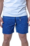 Maceoo Swim Lion Square Dot Swim Trunks In Blue