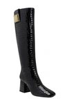 Katy Perry The Geminni Knee High Boot In Black Patent