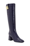 Katy Perry The Geminni Boot Womens Block Heel Man Made Knee-high Boots In Navy