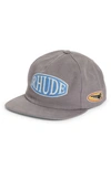 RHUDE RALLY EMBROIDERED LOGO PATCH WASHED CANVAS BASEBALL CAP