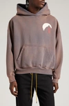 RHUDE MOONLIGHT LOGO COTTON FRENCH TERRY GRAPHIC HOODIE