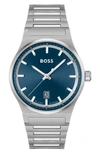 Hugo Boss Men's Candor Quartz Basic Calendar Stainless Steel Watch 41mm In Blue