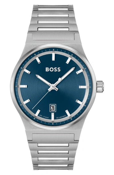 Hugo Boss Men's Candor Quartz Basic Calendar Stainless Steel Watch 41mm In Blue