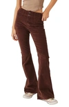 Free People Jayde Seamed Corduroy Flare Pants In French Roast