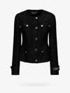 Versace Lurex Tweed Jacket In Black