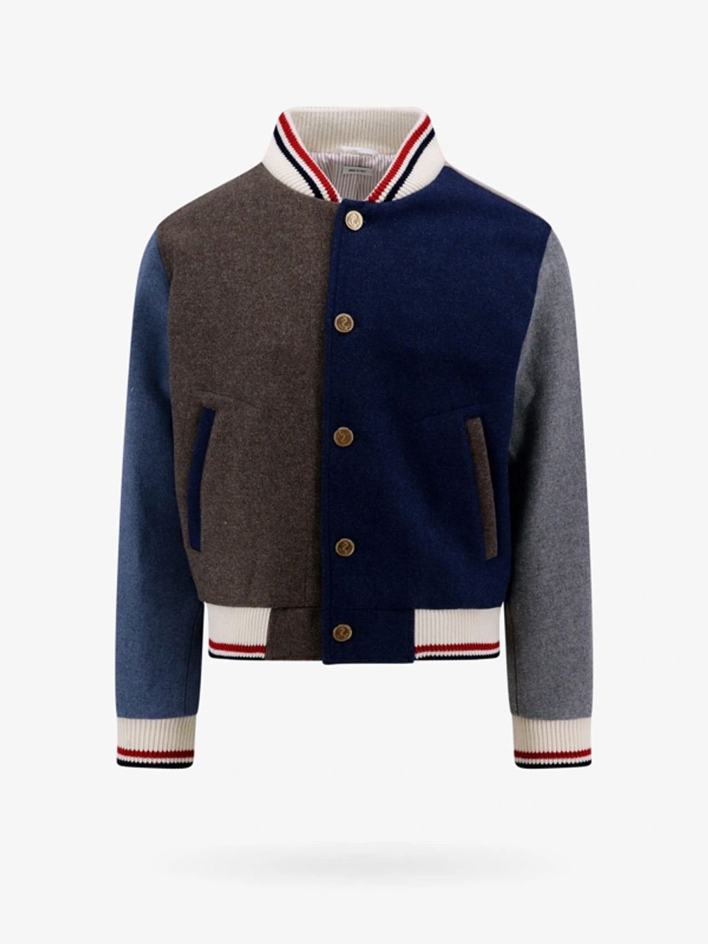 Thom Browne Colour-block Panel Bomber Jacket In Brown | ModeSens