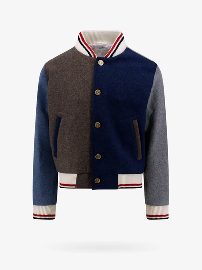Thom Browne Colour-block Panel Bomber Jacket In Multicolor