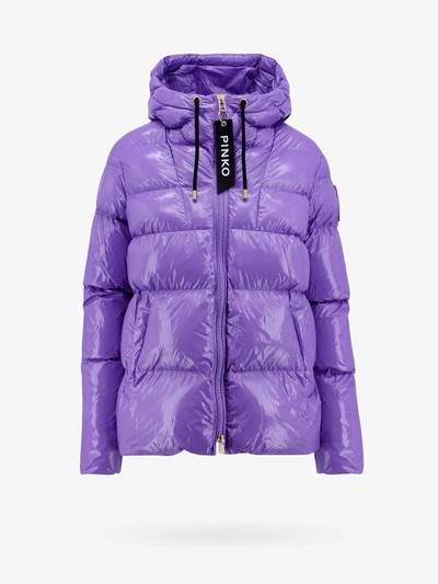 Pinko Padded Drawstring-hooded Jacket In Purple