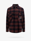 Palm Angels Monogram-print Checked Shirt In Brown