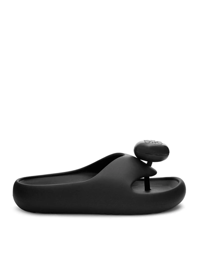 Loewe Anagram Thong Sandals In Black
