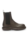Jil Sander Chelsea Leather Ankle Boots In Brown