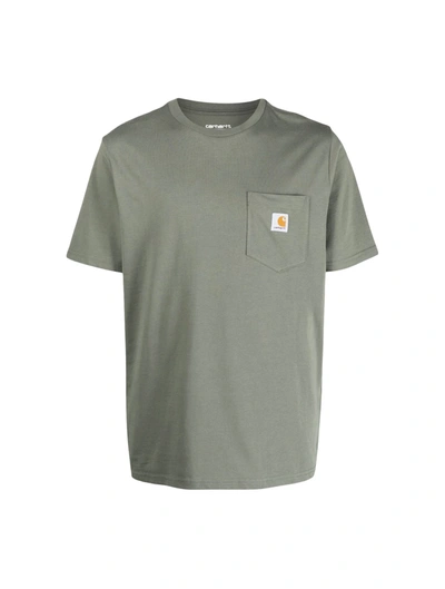 Carhartt Logo-patch Cotton T-shirt In Green