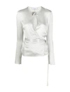 BLUMARINE COUT-OUT DETAIL SATIN-FINISH BLOUSE