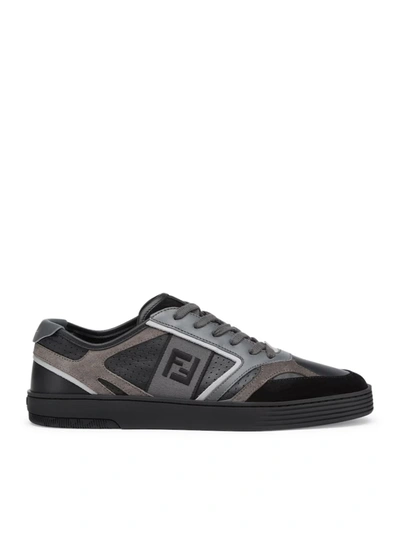 Fendi Lace-up Sneakers In Black