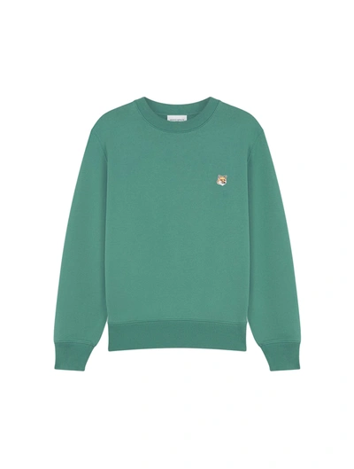 Maison Kitsuné Fox Head Patch Sweatshirt In Green