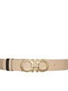 Ferragamo Gancini Reversible And Adjustable Belt In Brown