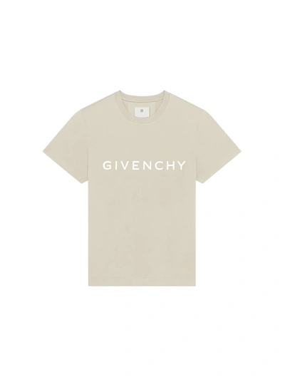 Givenchy Logo Cotton T-shirt In Clay