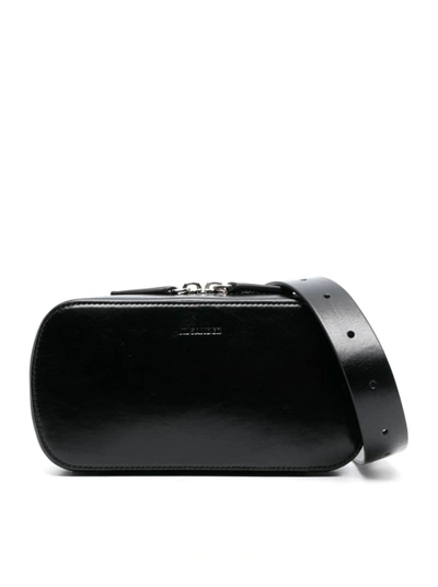 Jil Sander Logo-debossed Leather Belt Bag In Black