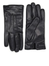 Giorgio Armani Leather Gloves Man In Black