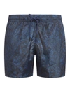 Etro Paisley Print Swim Shorts In Blue