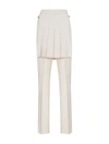 Fendi Ivory Wool Pant In Nude & Neutrals