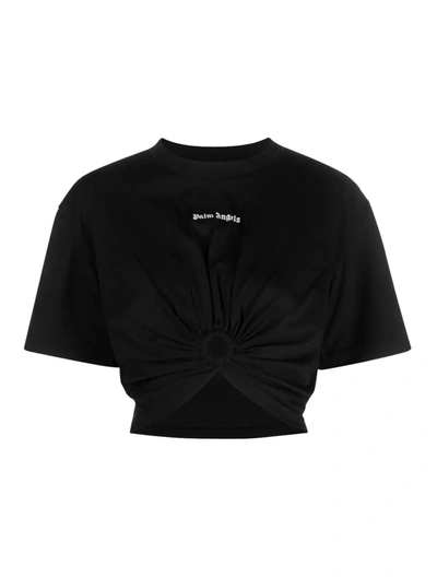 Palm Angels Classic Logo Ring T-shirt In Black White