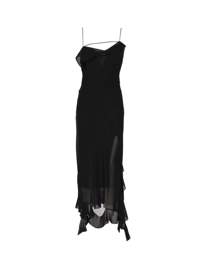 Acne Studios Ruffled Strappy Dress In Black