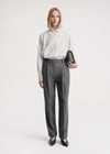 Totême Signature Cotton Shirt White/brown In White,brown