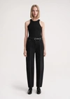 Totême Toteme Fluid Wide Leg Wool Blend Trousers In Faded Black