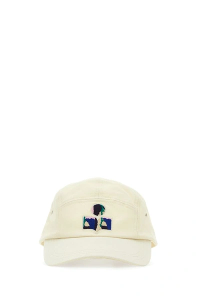 Isabel Marant Man Ivory Cotton Tedji Baseball Cap In Brown