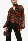 DOLCE & GABBANA CHERRY PRINT BLOUSE IN CHIFFON