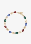 Dolce & Gabbana Necklace With Dg Logo And Multi-colored Crystals In Multicolor