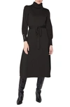 Julia Jordan Turtleneck Long Sleeve Midi Dress In Black