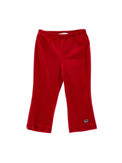 Monnalisa Kids'   Warp-knit Chenille Jazz Pants In Ruby Red