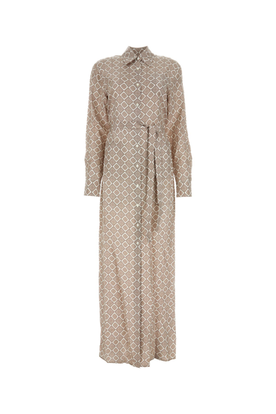 Prada Geometric-print Maxi Shirt Dress In Multi