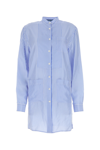 Prada Striped Silk Shirt With Mandarin Collar