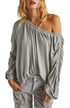 Free People Serenade One Shoulder Long Sleeve T-shirt In Springdust